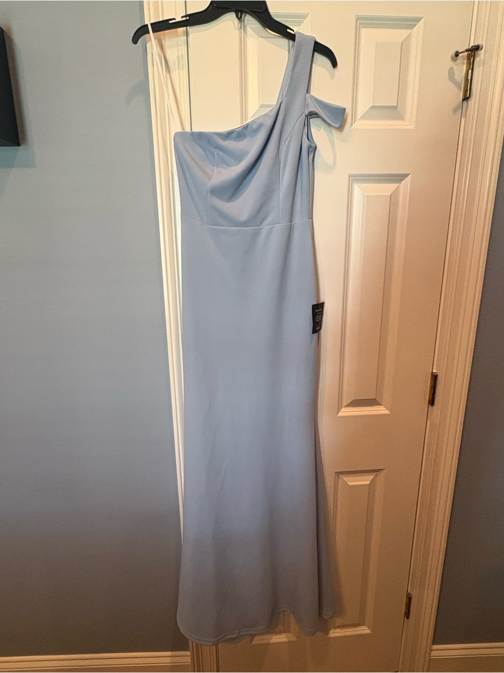 Lulu's Pale Blue One-Shoulder Evening Gown